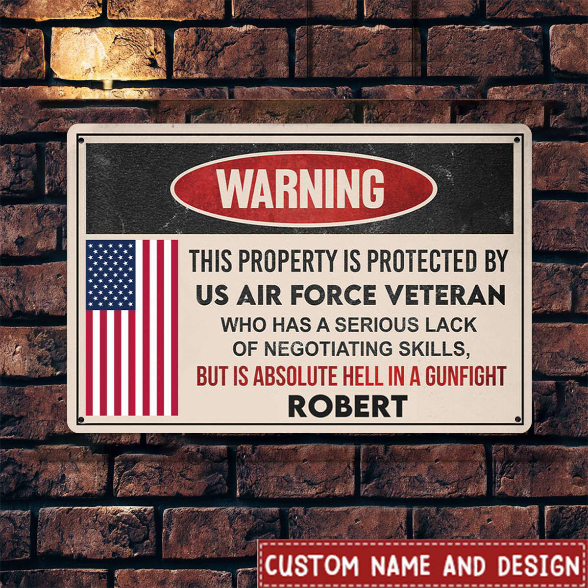 This Property is Protected by a Veteran - Personalized Custom Metal Sign
