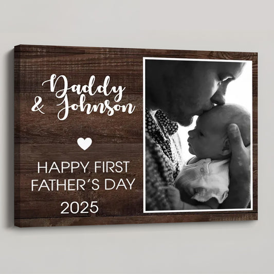 Personalized First Father’s Day Canvas / Poster - Custom Photo Gift for New Dads