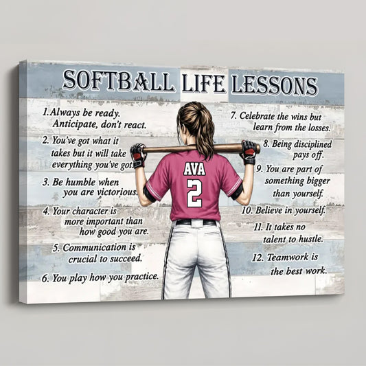 Personalized Baseball & Softball Life Lessons Poster / Canvas - Gift for Sports Families