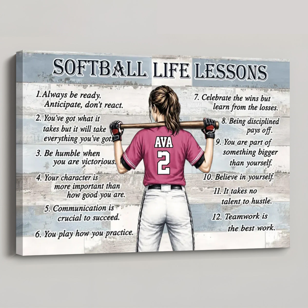 Personalized Baseball & Softball Life Lessons Poster ...