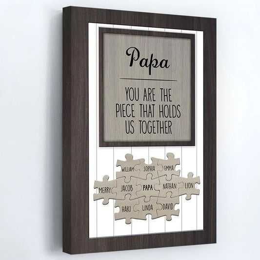 You Are The Piece That Holds Us Together - Personalized Puzzle Canvas / Poster for Dad & Mom