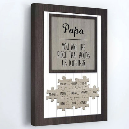 You Are The Piece That Holds Us Together - Personalized Puzzle Canvas / Poster for Dad & Mom
