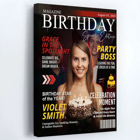 Birthday Magazine Cover - Personalized Poster / Canvas