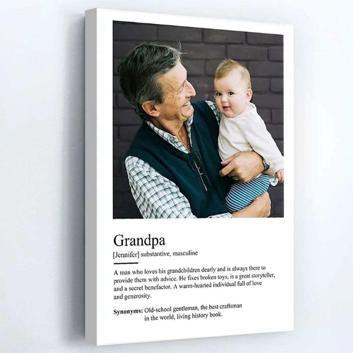 Personalized Grandpa Definition Photo Canvas / Poster - Custom Father’s Day Gift