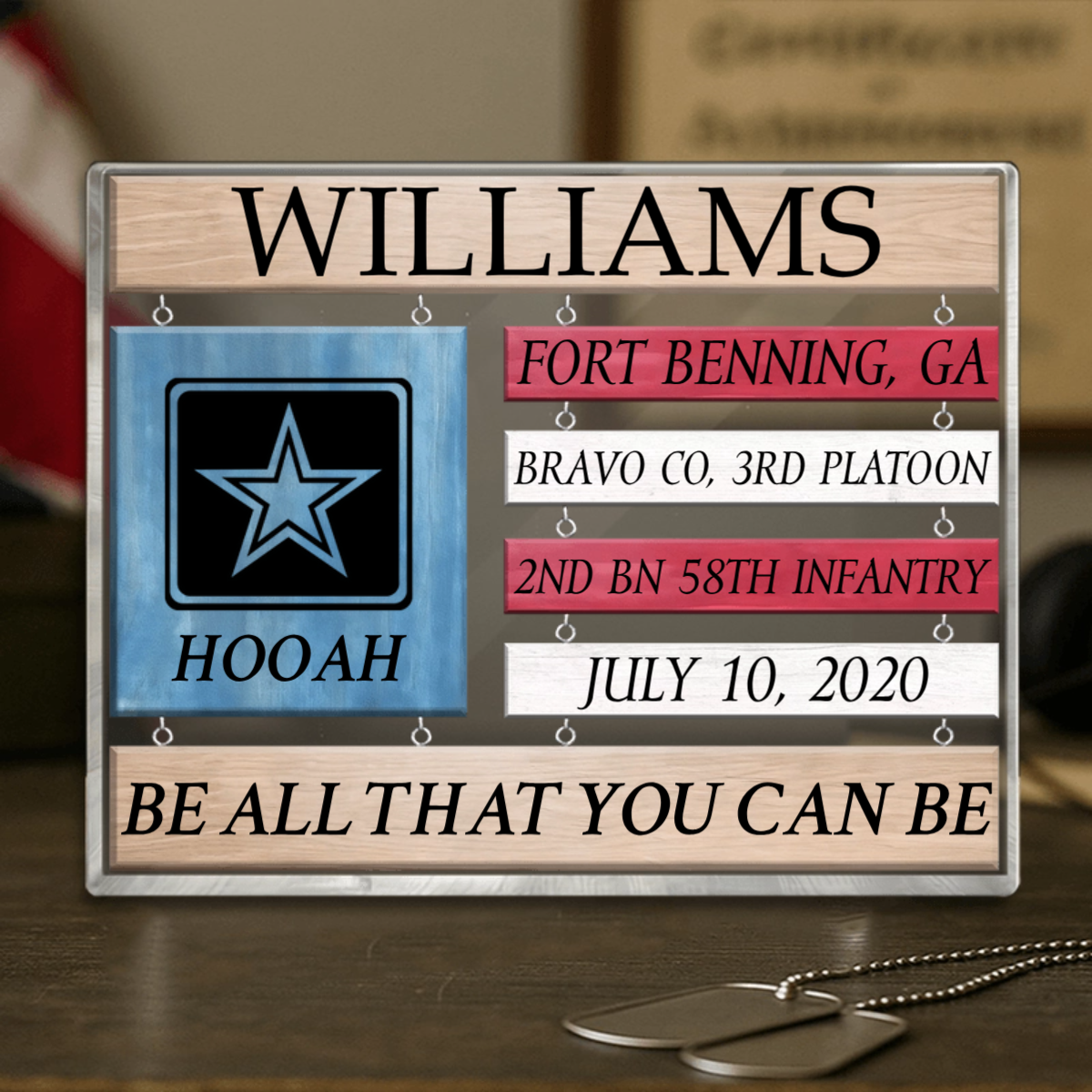Custom US Army Boot Camp Graduation Acrylic Plaque - Gift for Soldier or Veteran