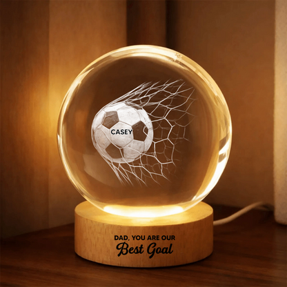 We Scored The Best Dad - Personalized Soccer Crystal Ball Lamp