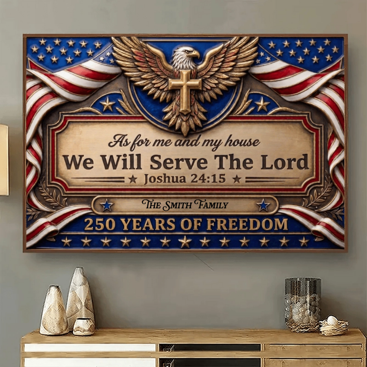 We Will Serve The Lord - Personalized Family Name Canvas / Poster