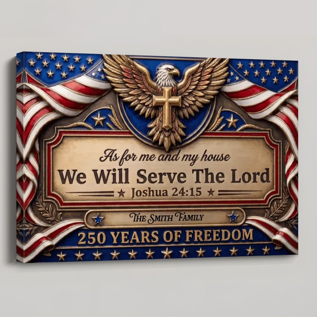 We Will Serve The Lord - Personalized Family Name Canvas / Poster