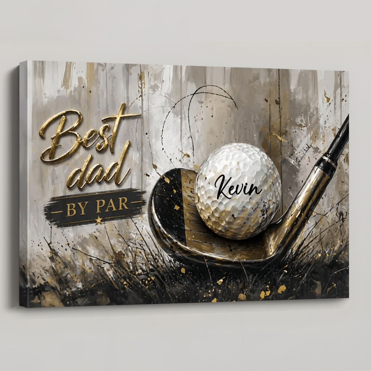 Best Golf Dad By Par Personalized Canvas / Poster - Custom Father’s Day Gift for Golfers