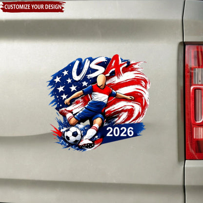 Decal / Sticker material and size view - Custom 2026 Soccer Flag Sticker