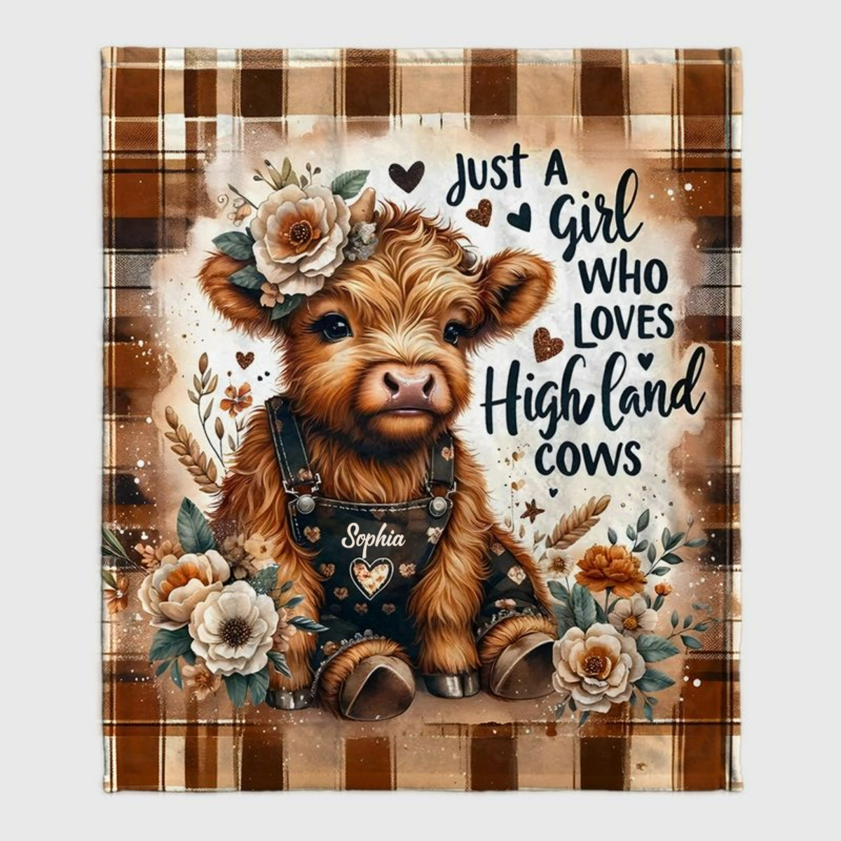 Just A Girl Who Loves Highland Cows - Personalized Custom Name Blanket