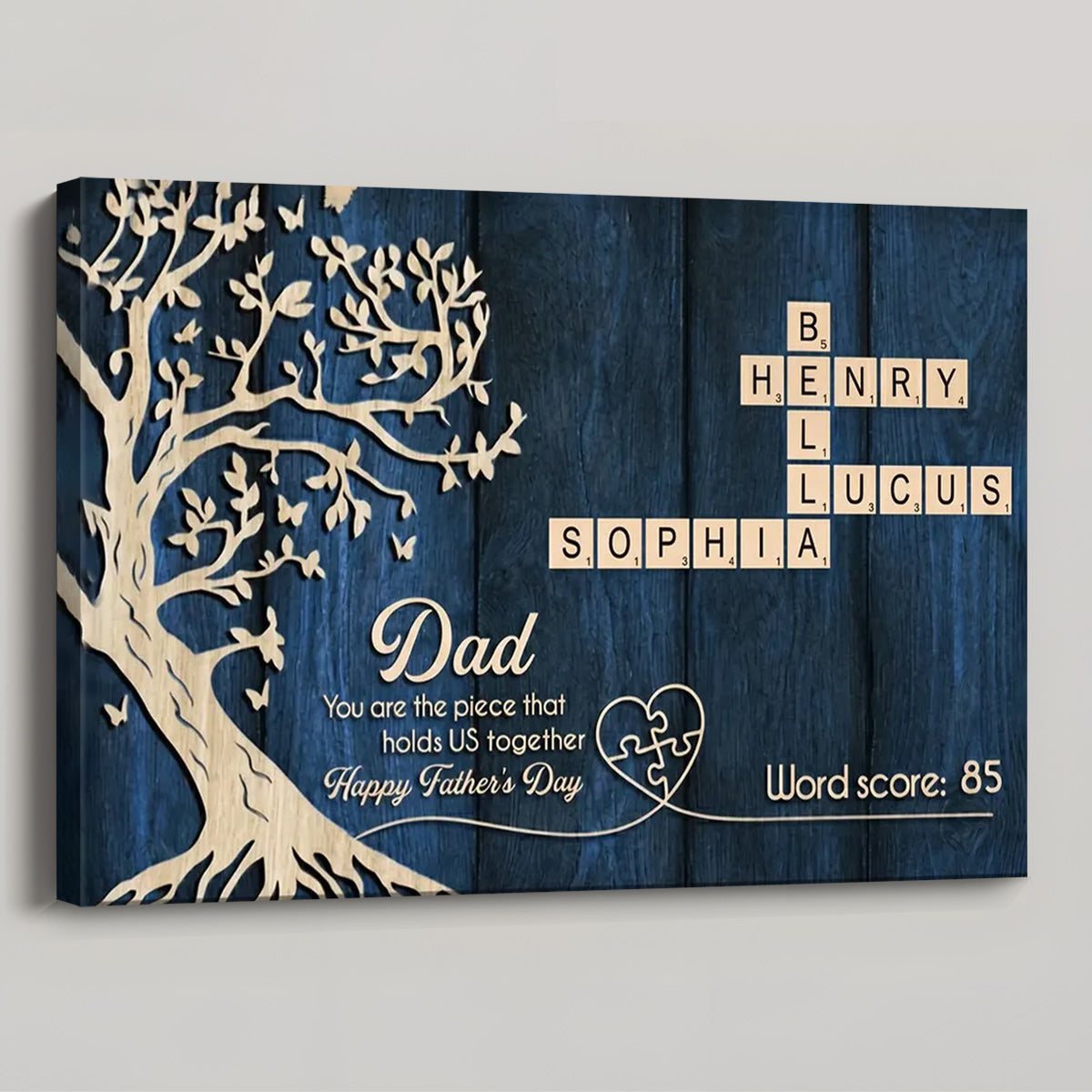 Dad You Are The Piece That Holds Us Together - Personalized Custom Crossword Canvas / Poster
