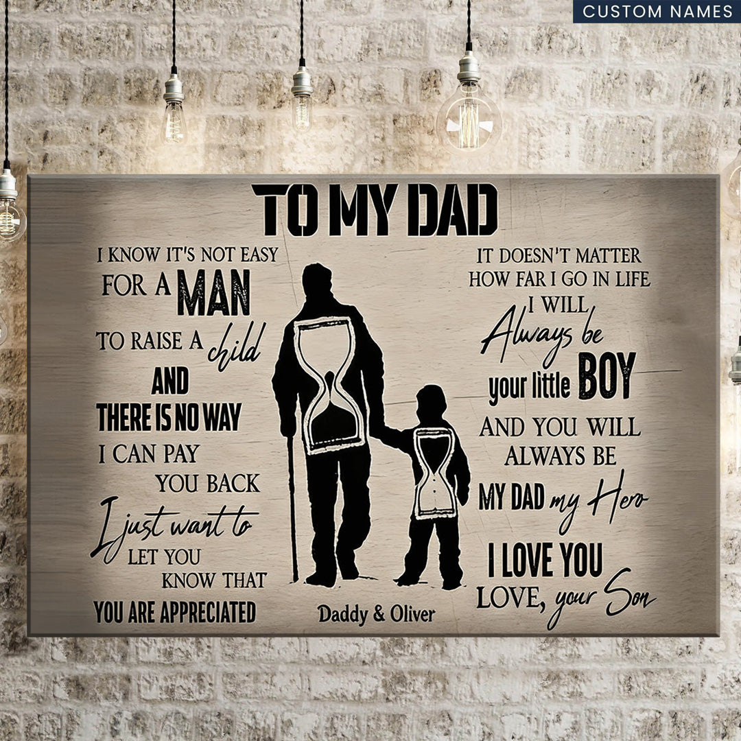 Personalized To My Dad From Son Canvas / Poster - Custom Father's Day Gift for Dad