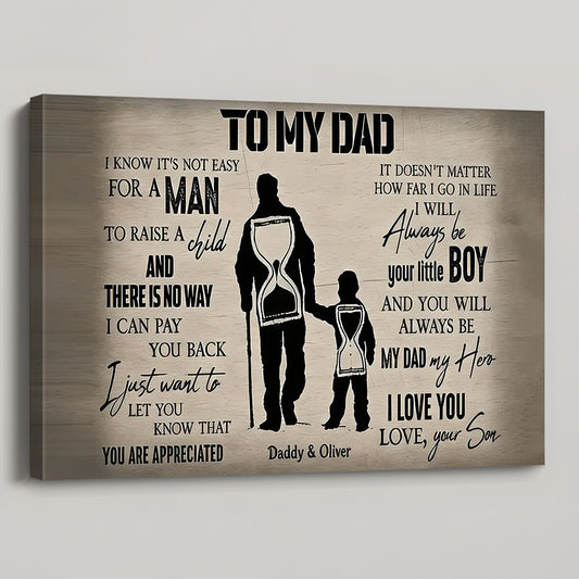 Personalized To My Dad From Son Canvas / Poster - Custom Father's Day Gift for Dad