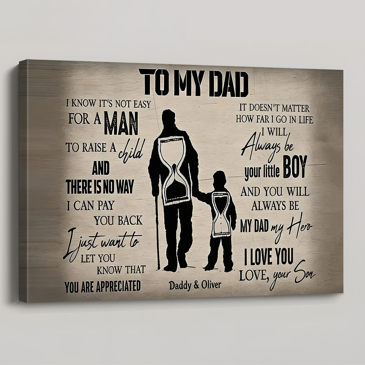 Personalized To My Dad From Son Canvas / Poster - Custom Father's Day Gift for Dad