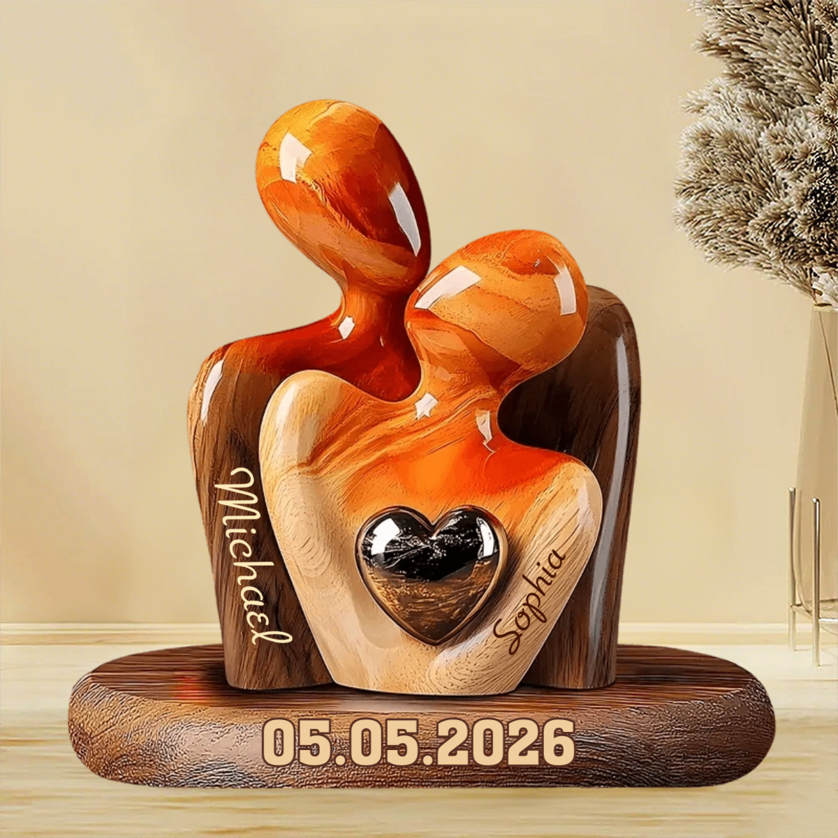 Personalized Couple Art - Custom Acrylic Sculpture Plaque