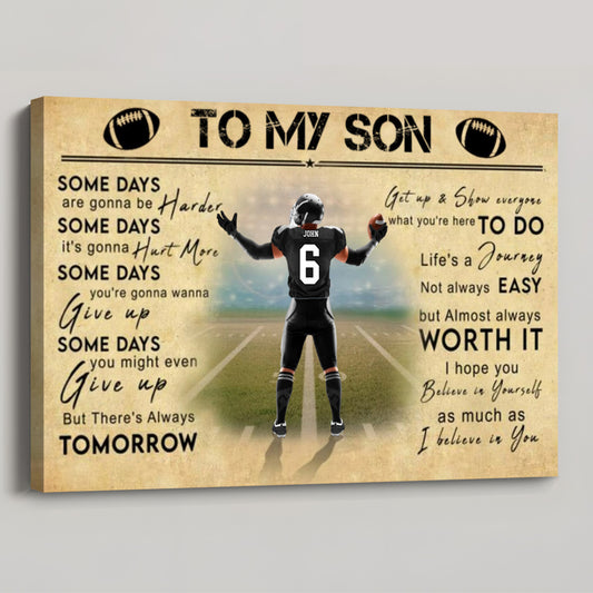 Personalized American Football Poster / Canvas - Custom Sports Wall Art Print