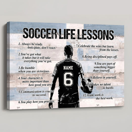 Personalized Soccer Life Lessons Poster / Canvas - Perfect Gift for Soccer Lovers