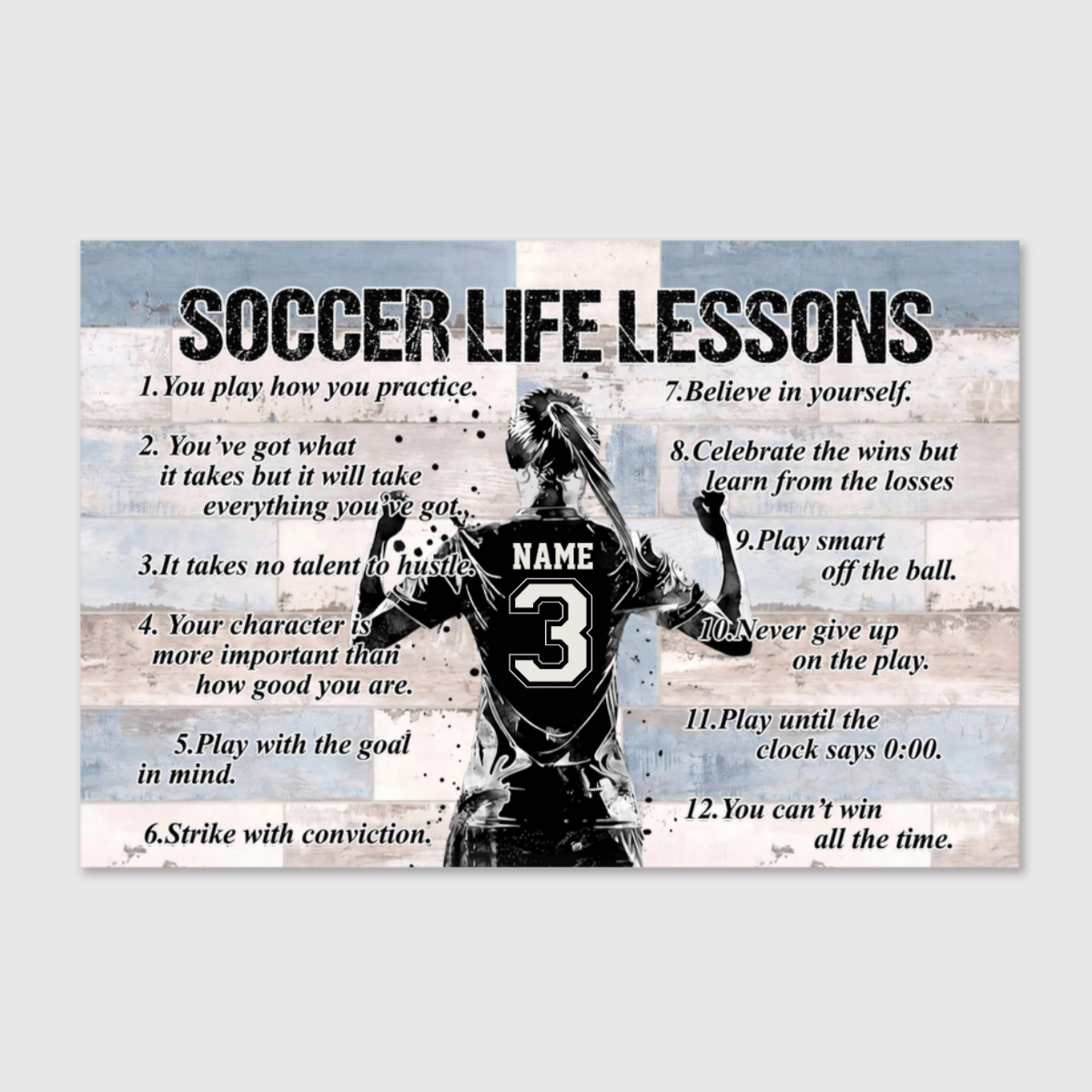 Personalized Soccer Life Lessons Poster / Canvas - Perfect Gift for Soccer Lovers