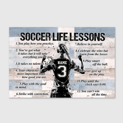 Personalized Soccer Life Lessons Poster / Canvas - Perfect Gift for Soccer Lovers