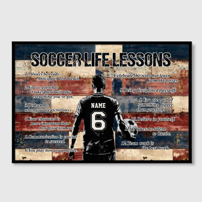 Personalized Soccer Life Lessons Poster / Canvas - Perfect Gift for Soccer Lovers