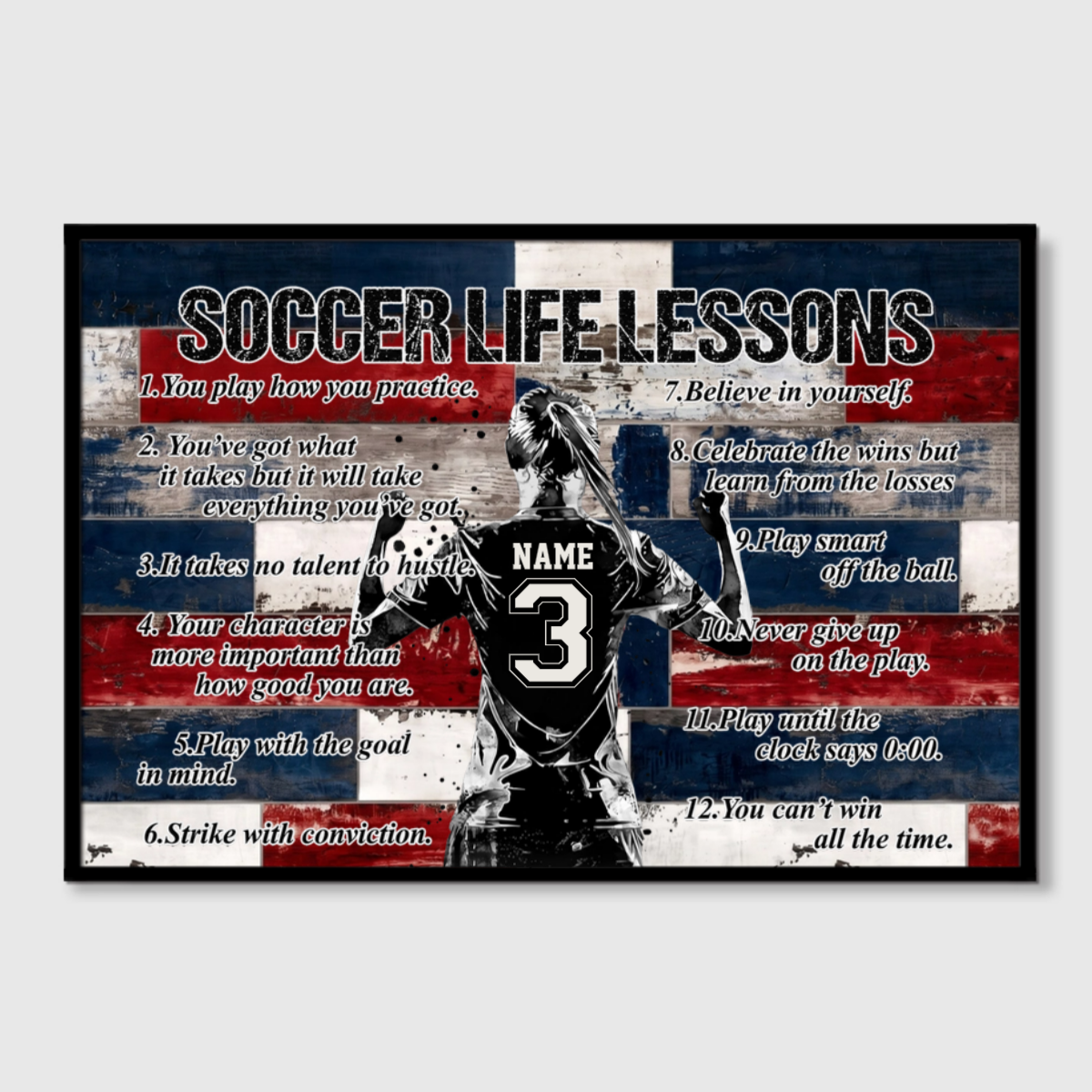 Personalized Soccer Life Lessons Poster / Canvas - Perfect Gift for Soccer Lovers