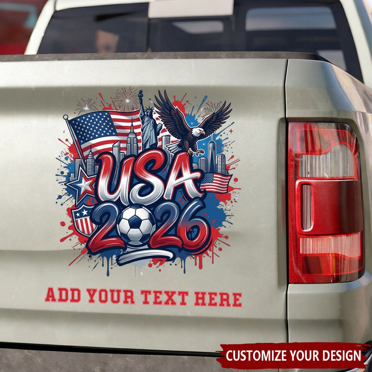 USA 2026 Soccer Fan Custom Sticker - Personalized with Your Text