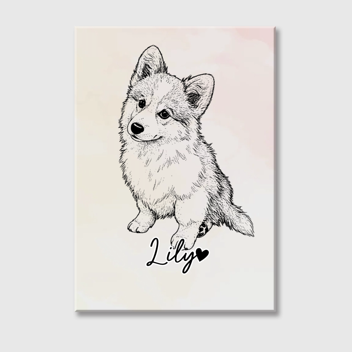 "Paws & Hearts: Your Pet’s Portrait Showcase" - A Stylish Vertical Canvas / Poster Template for 1-3 Pet Photos  - Custom Gift for Pet Lovers
