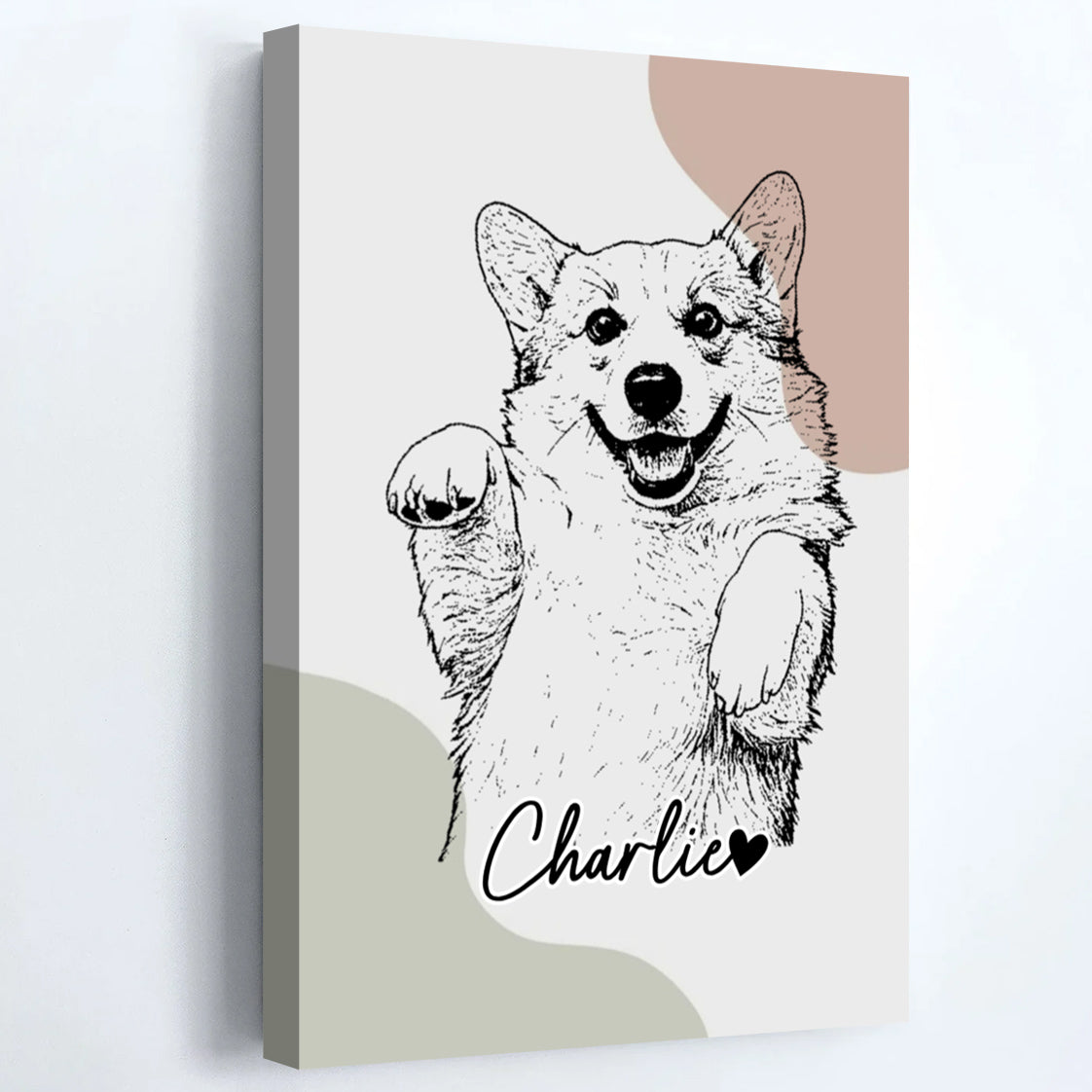 "Paws & Hearts: Your Pet’s Portrait Showcase" - A Stylish Vertical Canvas / Poster Template for 1-3 Pet Photos  - Custom Gift for Pet Lovers