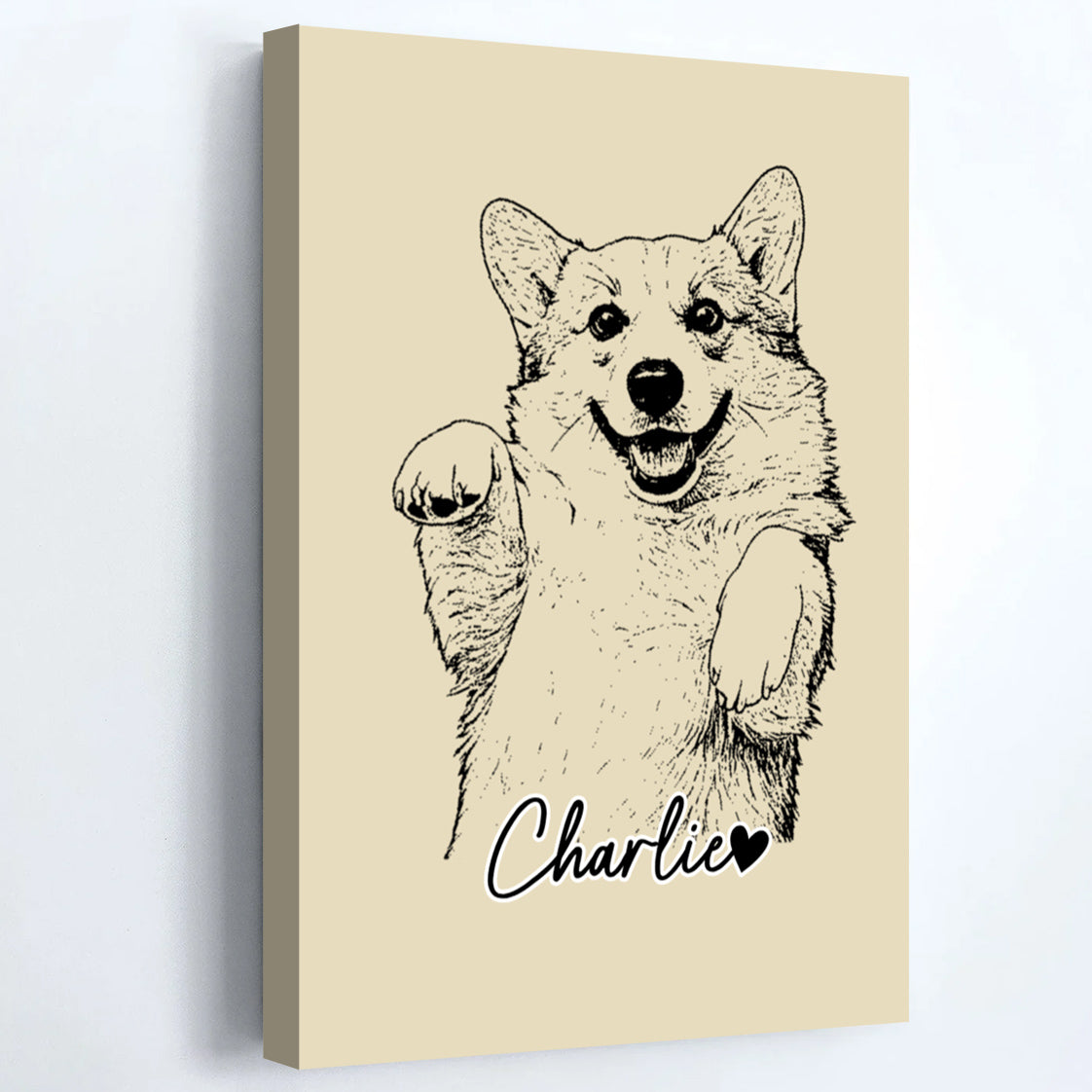 "Paws & Hearts: Your Pet’s Portrait Showcase" - A Stylish Vertical Canvas / Poster Template for 1-3 Pet Photos  - Custom Gift for Pet Lovers