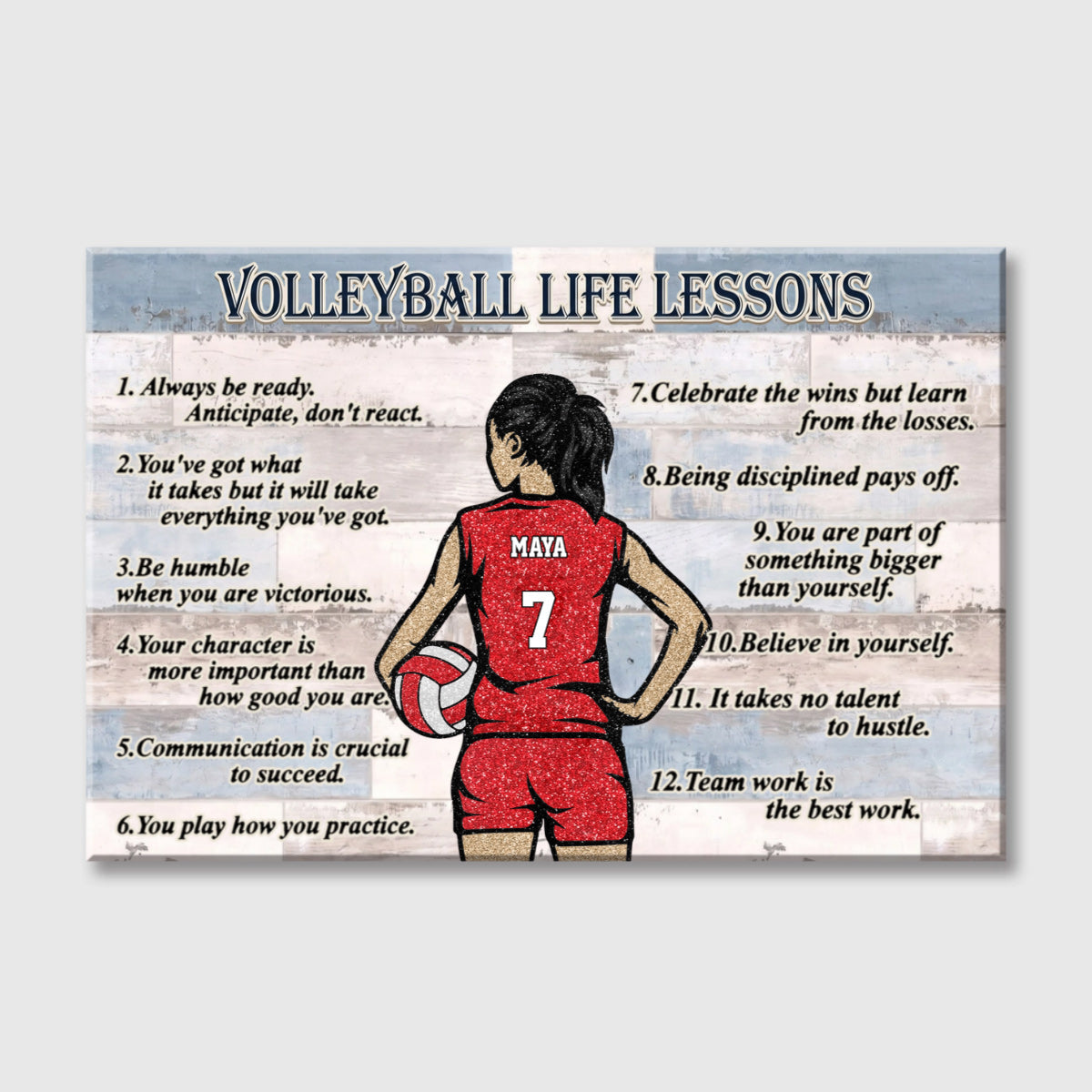 Personalized Volleyball Life Lessons Canvas / Poster - Custom Gift For Volleyball Lover