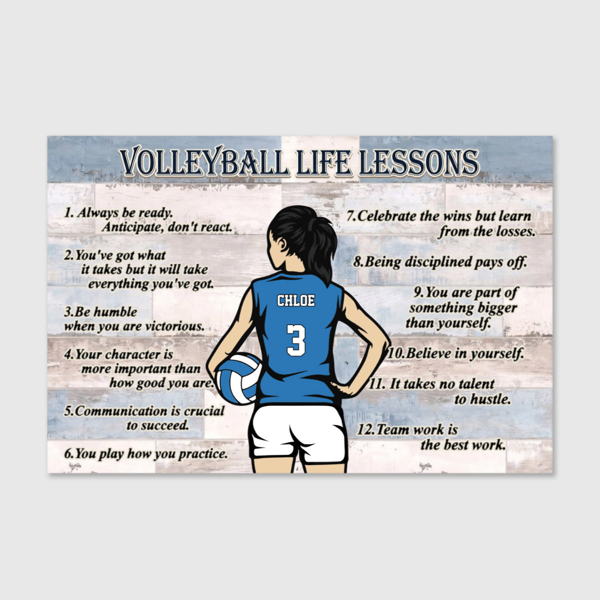 Personalized Volleyball Life Lessons Canvas / Poster - Custom Gift For Volleyball Lover