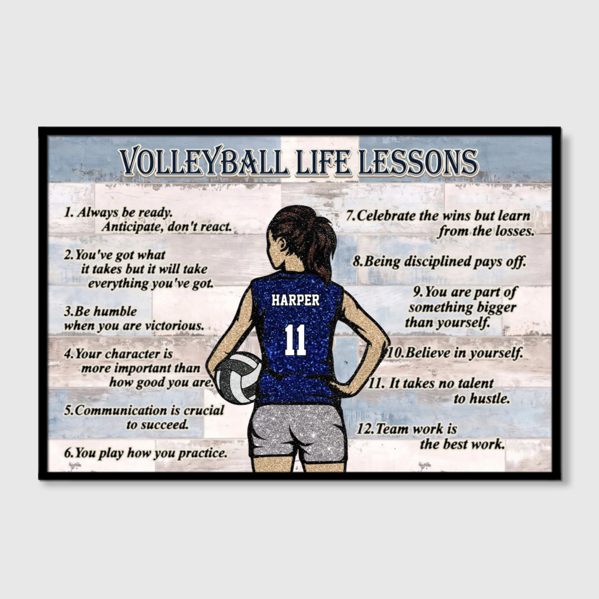 Personalized Volleyball Life Lessons Canvas / Poster - Custom Gift For Volleyball Lover