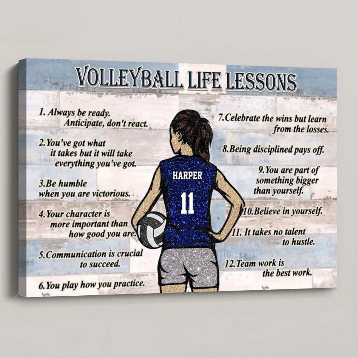 Personalized Volleyball Life Lessons Canvas / Poster - Custom Gift For Volleyball Lover