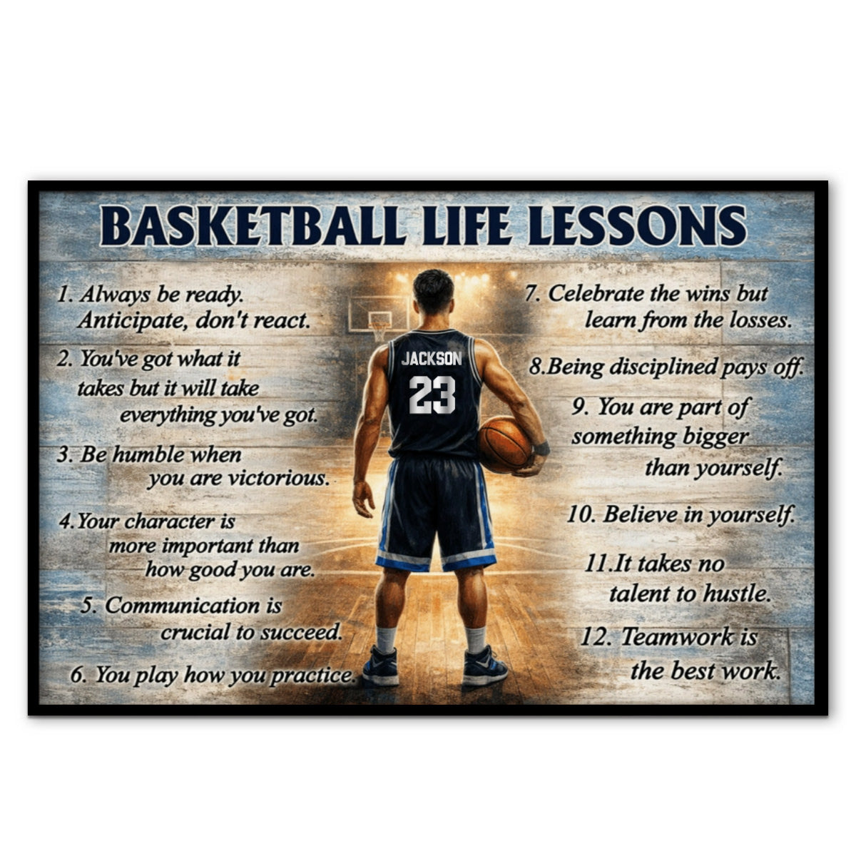 "Basketball Life Lessons" Personalized Poster / Canvas - Custom Gift For Basketball Lovers