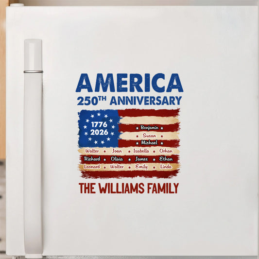 Personalized USA Flag Family Sticker - Custom Family Name