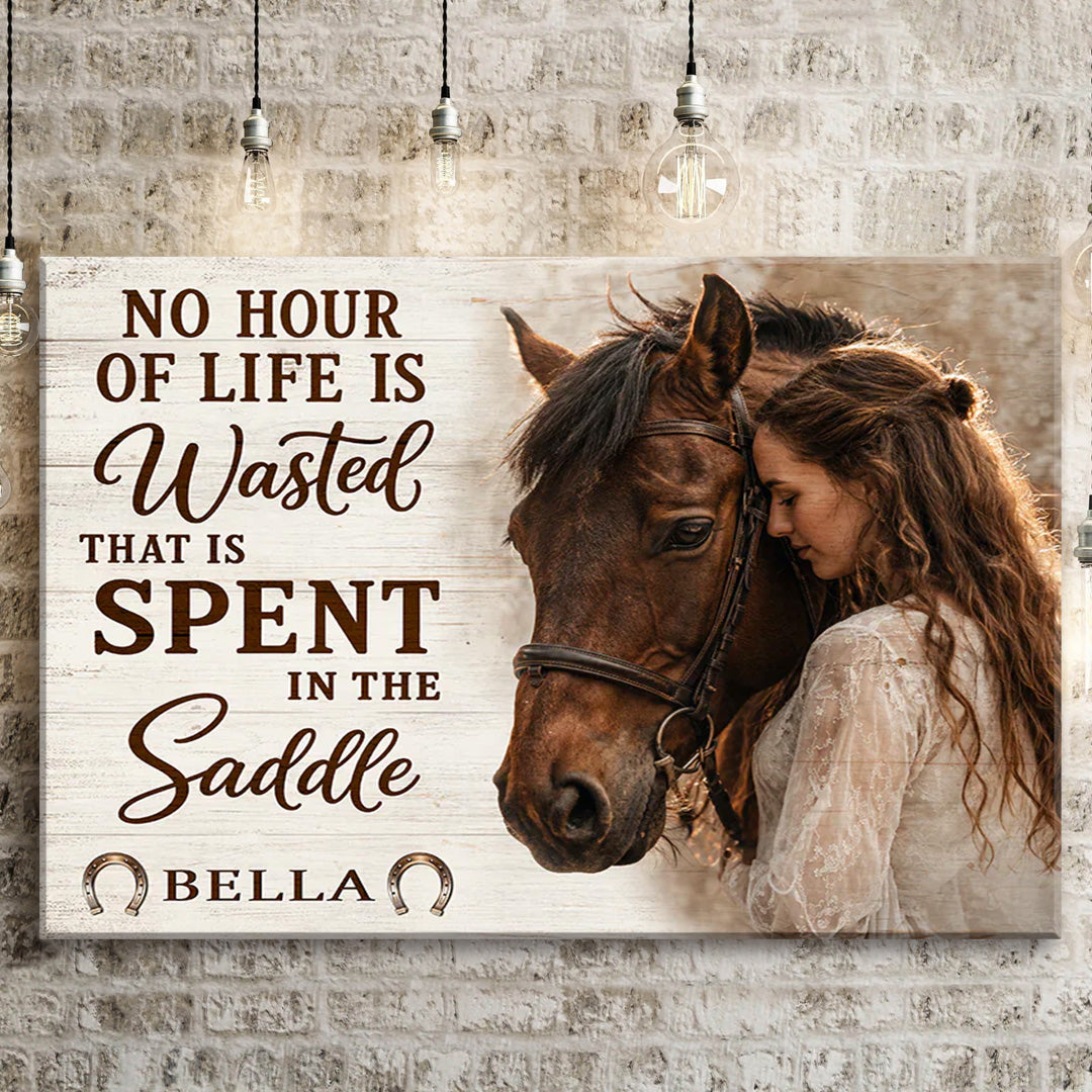 Personalized Horse Girl Canvas / Poster - Custom Equestrian Wall Art Gift For Horse Lovers