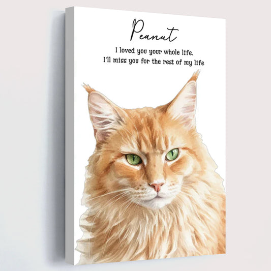 Personalized Pet Photo Memorial Canvas / Poster - Custom Cat & Dog Loss Sympathy Gift
