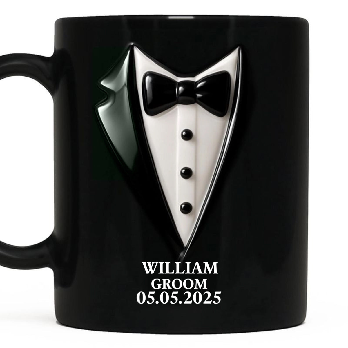 Personalized Wedding Dress and Tuxedo Mug - Custom Anniversary Couple Gift