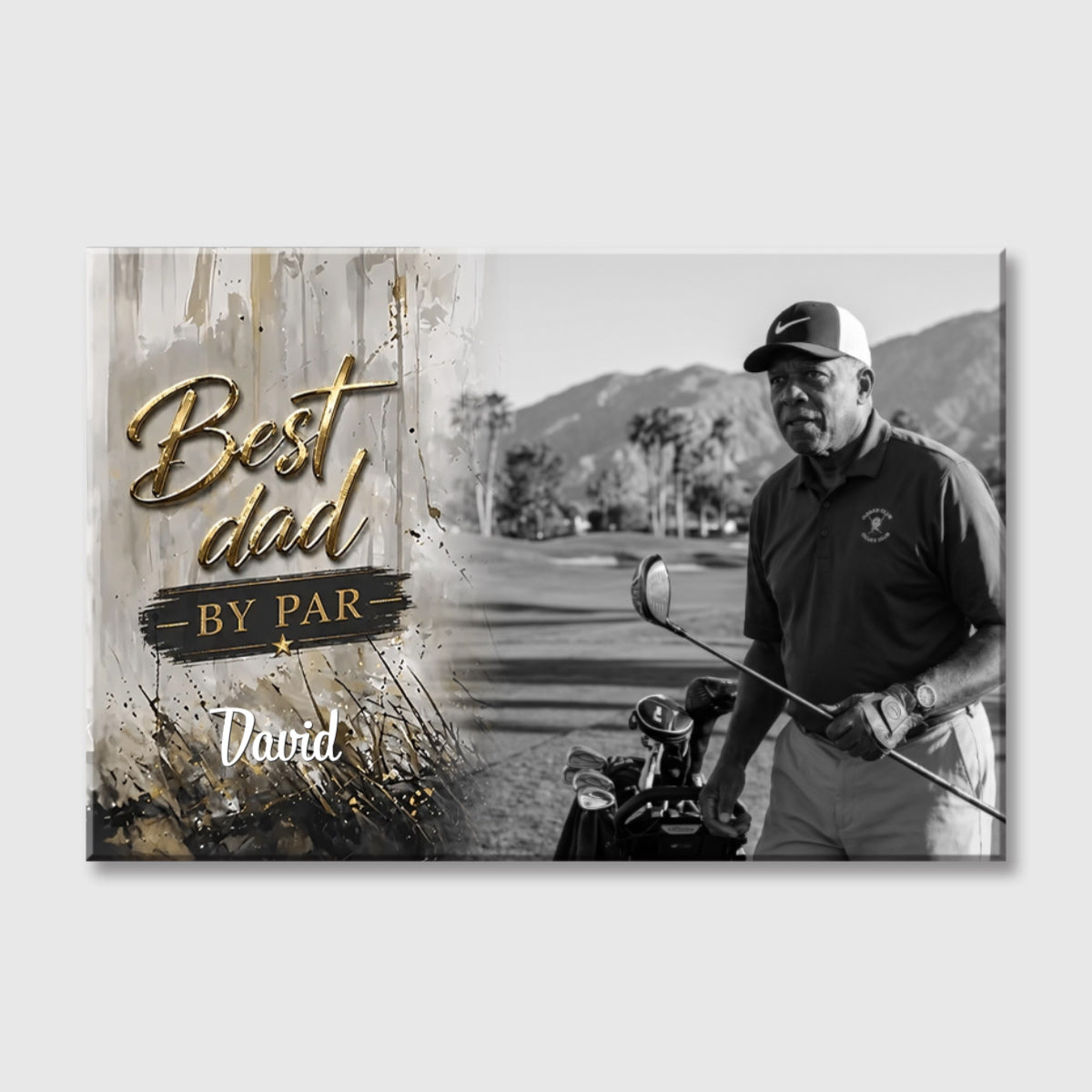 Best Golf Dad By Par Personalized Photo Canvas / Poster - Custom Gift for Golfers