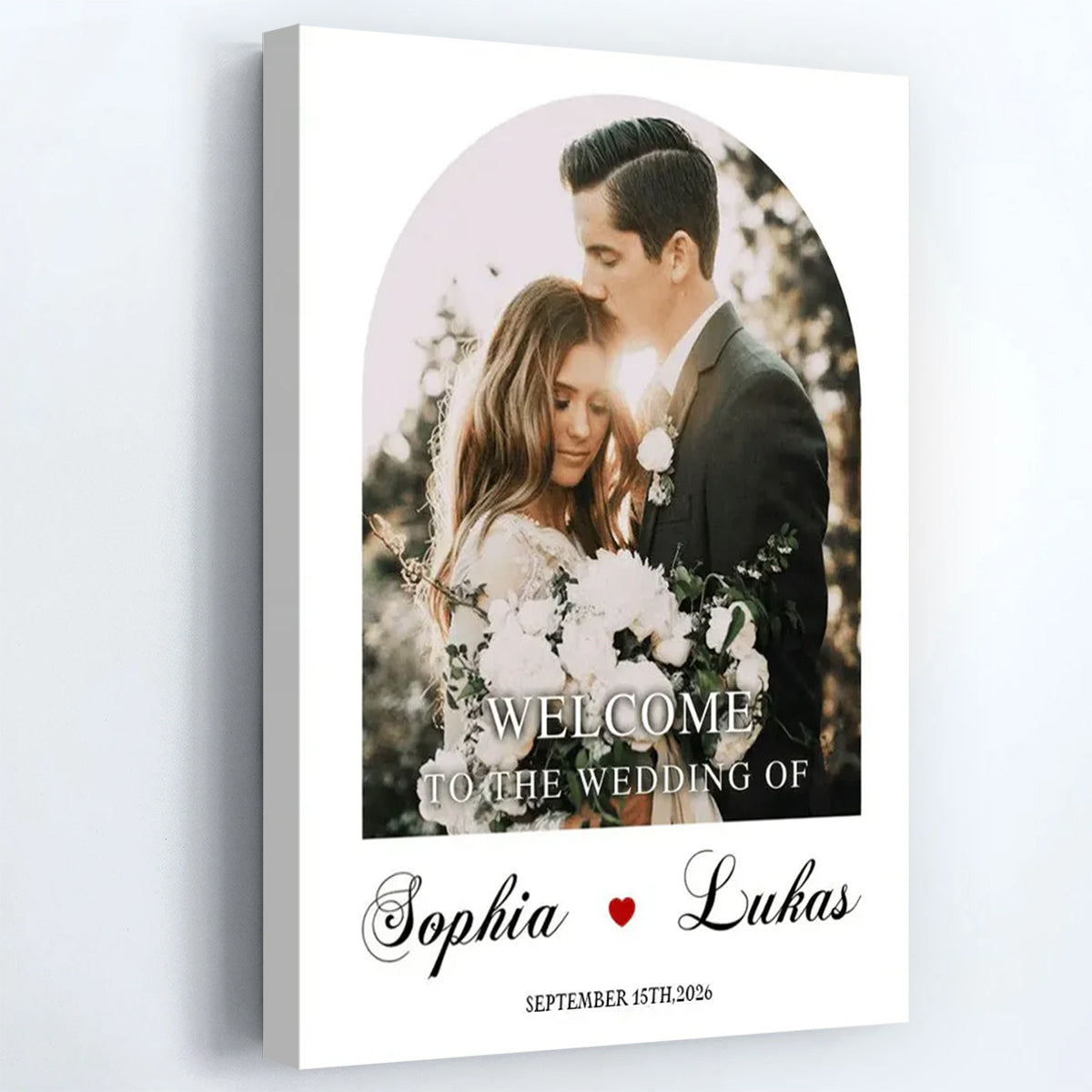 Welcome to the Wedding of - Personalized Custom Couples Photo Canvas / Poster
