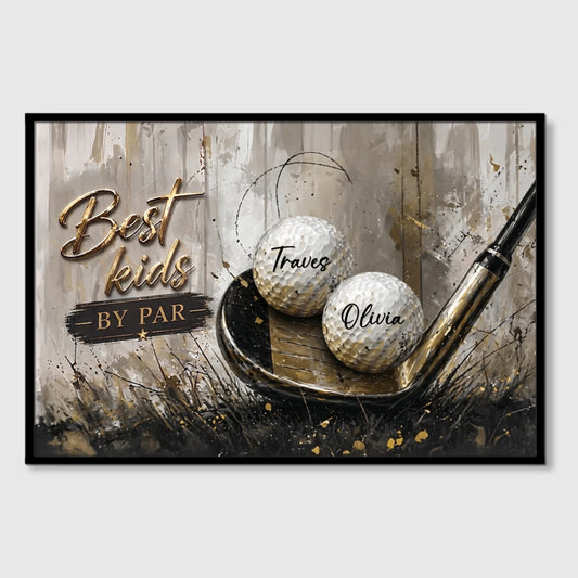 Best Son By Par Personalized Golf Canvas / Poster - Custom Gift for Golfers