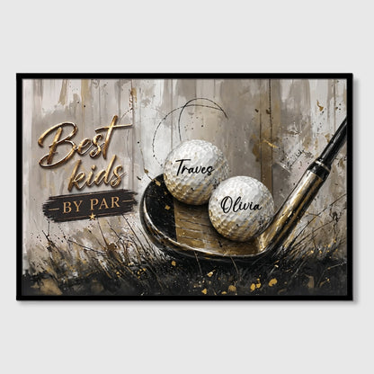 Best Son By Par Personalized Golf Canvas / Poster - Custom Gift for Golfers