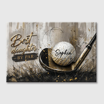 Best Son By Par Personalized Golf Canvas / Poster - Custom Gift for Golfers