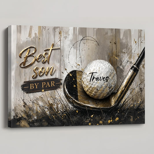 Best Son By Par Personalized Golf Canvas / Poster - Custom Gift for Golfers