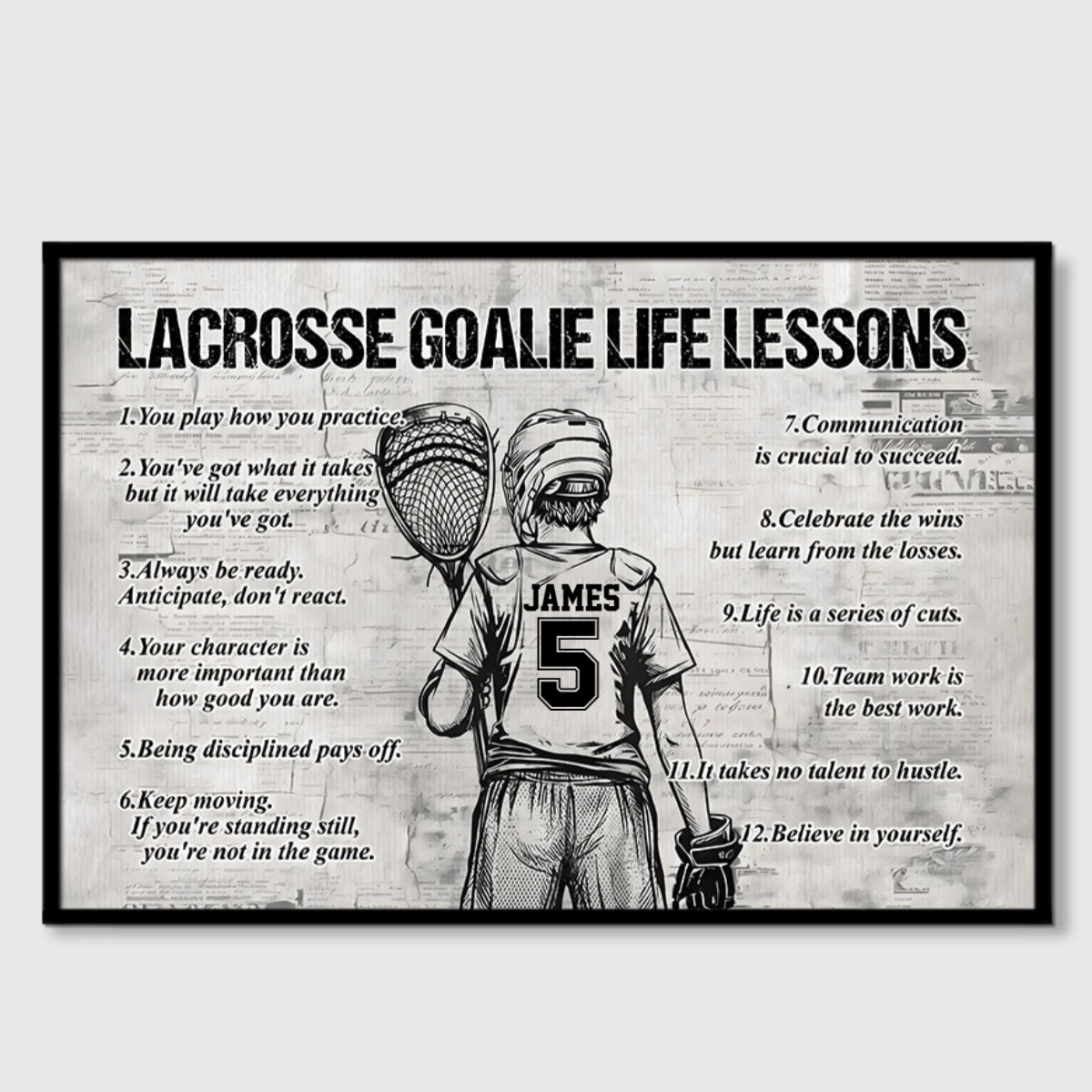 Lacrosse Goalie Life Lessons - Personalized Custom Canvas & Poster for Sports Enthusiasts
