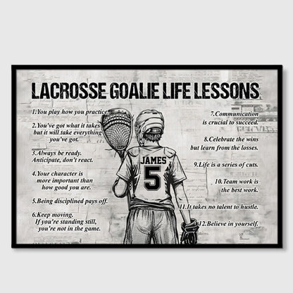 Lacrosse Goalie Life Lessons - Personalized Custom Canvas & Poster for Sports Enthusiasts