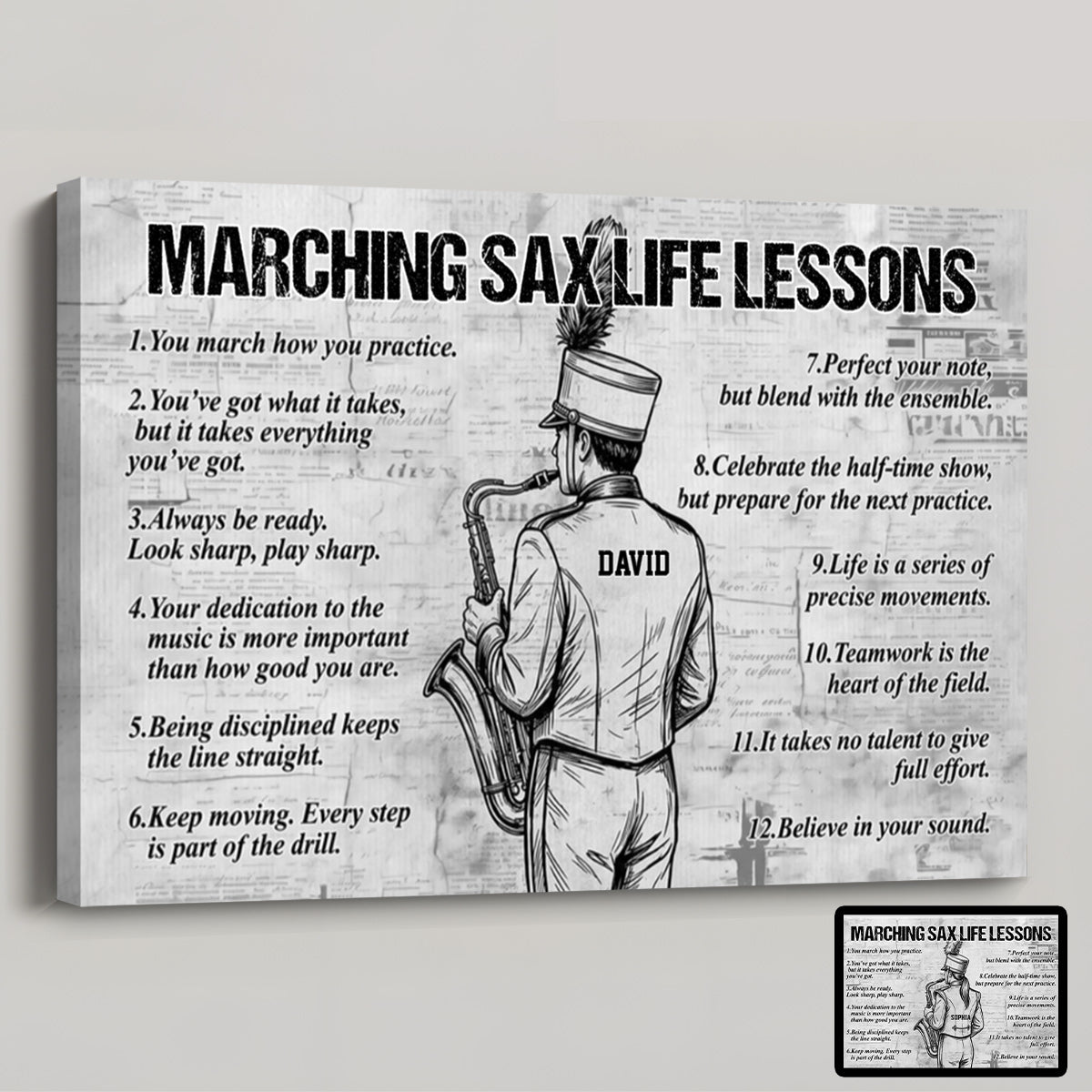 Marching Sax Life Lessons - Personalized Canvas / Poster