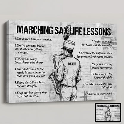 Marching Sax Life Lessons - Personalized Canvas / Poster