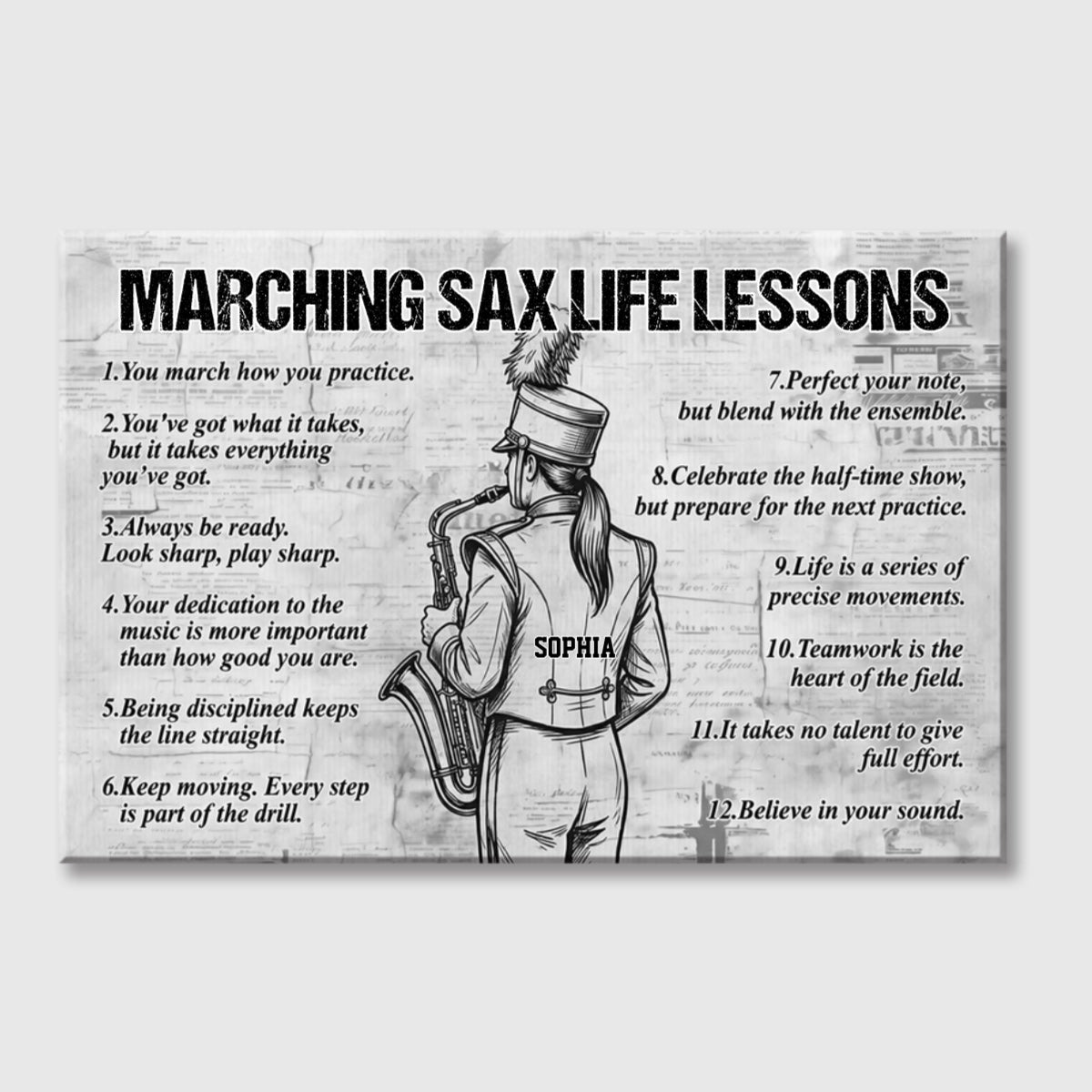Marching Sax Life Lessons - Personalized Canvas / Poster